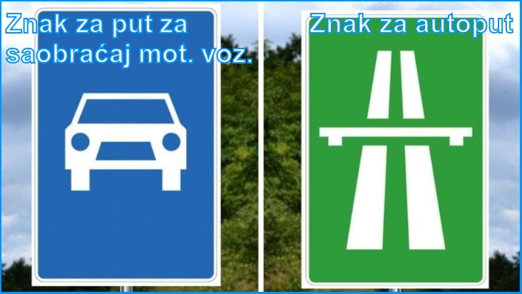 Znak za put za saobraćaj motornih vozila, i za autoput