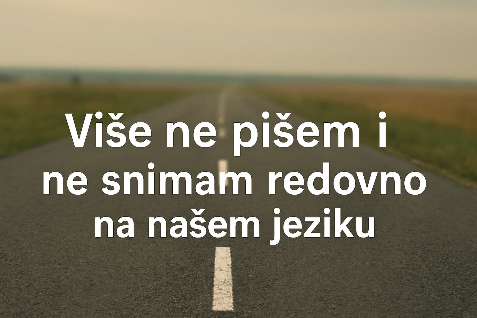Više ne pišem i ne snimam redovno na našem jeziku